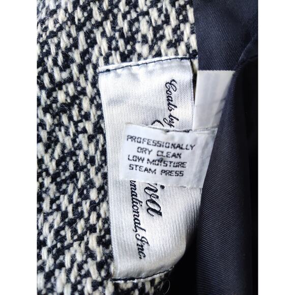 Cattiva International Black & White Wool Blend One Button Coat Jacket - Picture 9 of 9